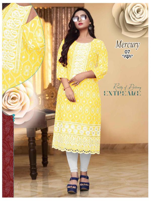 Beauty Queen Mercury 7 Rayon Ethnic Wear Designer Kurti Collection